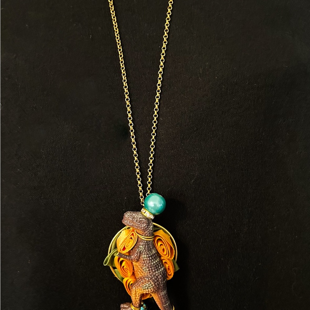 Vintage Lenora Dame long iconic dinosaur necklace designed by Lenora Dame studio - Picture 3 of 5